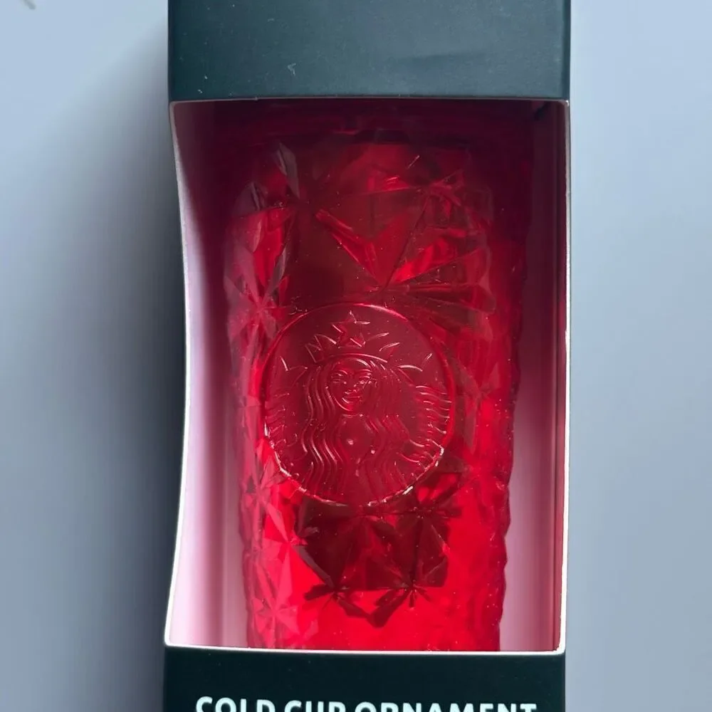 Starbucks Holiday Red Bling Cold Cup Keychain Christmas Ornament 2023 new